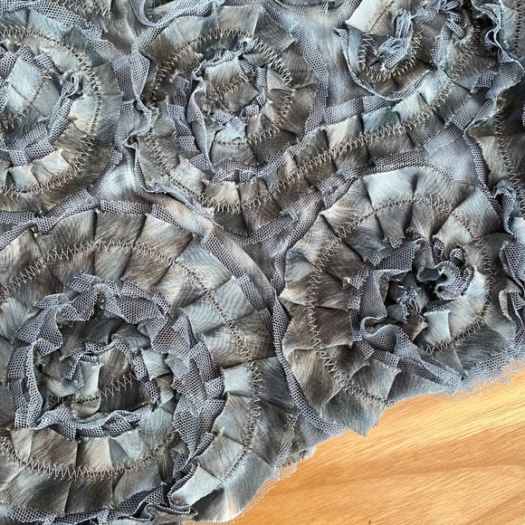 BCBGMAXAZRIA Blue Grey Silk/Rayon Strapless A-line Mini Dress NWT Size 0 - Picture 4 of 9